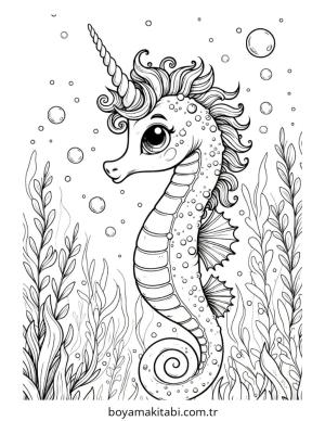 Seahorse boyama sayfası – yaratıcılığı geliştirir, keyifli zaman