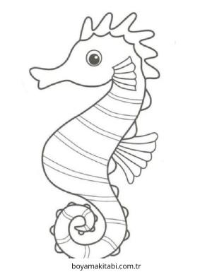 Seahorse boyama sayfası – sanatsal çalışma, çocuklar için