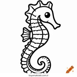 Seahorse boyama sayfası – el becerilerini geliştirir, boyama çalışması