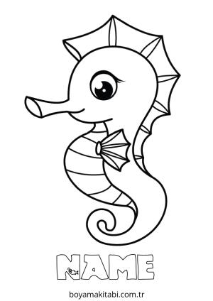 Seahorse boyama sayfası – evde etkinlik, ücretsiz yazdır