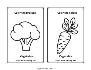 Sebze boyama sayfası – kolay boyama, eğitici aktivite