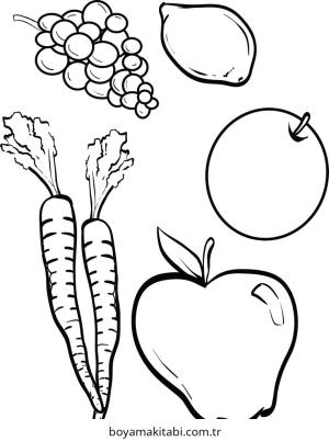 Sebze boyama sayfası – çocuk aktivitesi, PDF indir