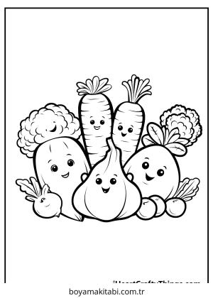 Sebze boyama sayfası – yaratıcılık, eğlenceli etkinlik
