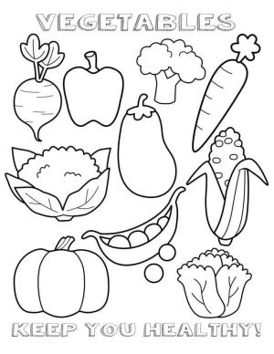 Sebze boyama sayfası,  coloring page, Sağlıklı Sebzeler, 