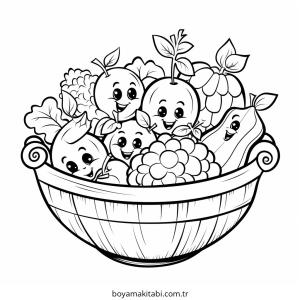 Sebze boyama sayfası – okul öncesi, evde etkinlik