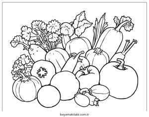 Sebze boyama sayfası – eğitici aktivite, yaratıcılık
