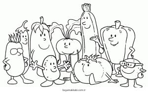 Sebze boyama sayfası – eğitici aktivite, yaratıcılık