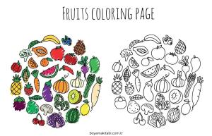 Sebze boyama sayfası – çocuk aktivitesi, PDF indir