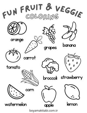 Sebze boyama sayfası – okul öncesi, evde etkinlik