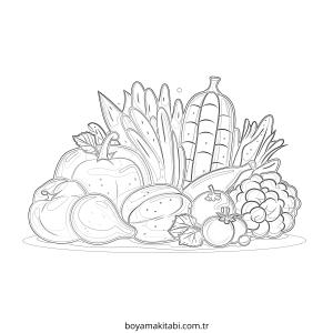 Sebze boyama sayfası – yaratıcılığı geliştirir, keyifli zaman