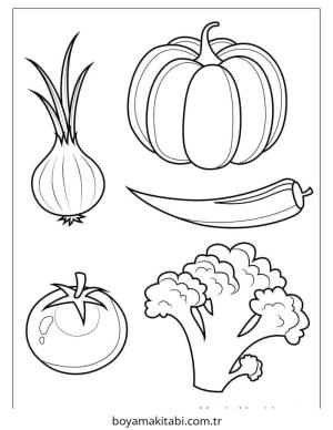 Sebze boyama sayfası – boyama etkinliği, çocuk aktivitesi