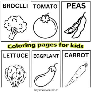 Sebze boyama sayfası – keyifli zaman, renkli çizimler