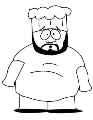 Şef boyama sayfası,  coloring page, South Park Aşçı, 