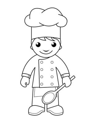 Şef boyama sayfası,  coloring page, Bebek Aşçı, 