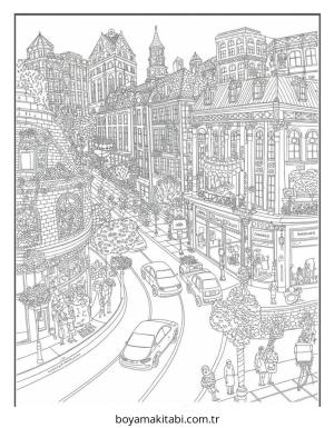 Şehir boyama sayfası – ücretsiz yazdır, boyama etkinliği