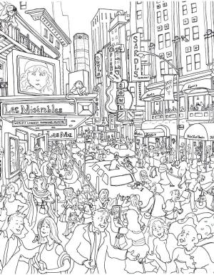 Şehir boyama sayfası,  coloring page, New York şehir görüntüsü, 