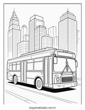 Şehir boyama sayfası – sanatsal çalışma, çocuklar için