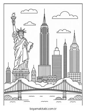 Şehir boyama sayfası – yaratıcılığı geliştirir, keyifli zaman