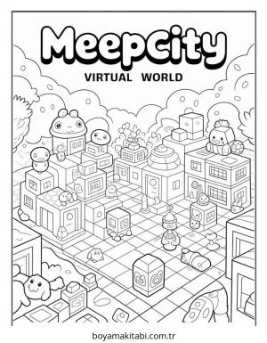 Şehir boyama sayfası – keyifli zaman, renkli çizimler