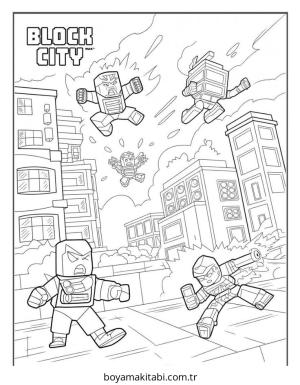 Şehir boyama sayfası – yaratıcılık, eğlenceli etkinlik