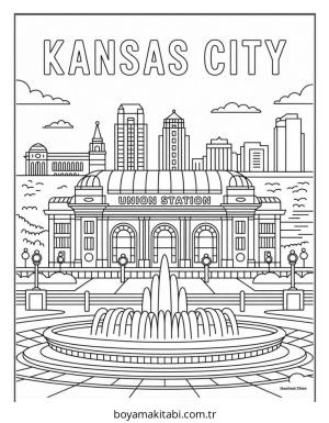 Şehir boyama sayfası – boyama çalışması, yaratıcılığı geliştirir