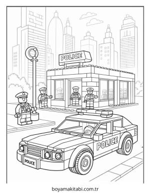 Şehir boyama sayfası – PDF indir, sevimli karakter