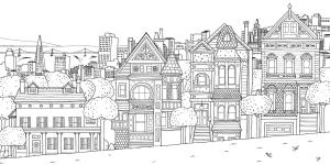 Şehir boyama sayfası,  coloring page, Şehir caddesi, 