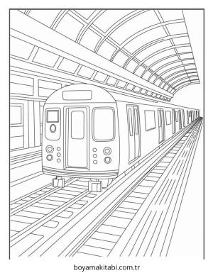 Şehir boyama sayfası – çocuk aktivitesi, PDF indir