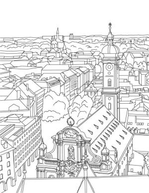 Şehir boyama sayfası,  coloring page, Şehir çiz, 