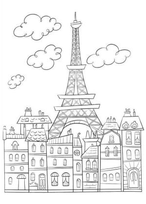 Şehir boyama sayfası,  coloring page, Paris şehir, 