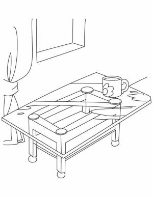 Sehpa boyama sayfası,  coloring page, Camdan Yapılmış Sehpa, 