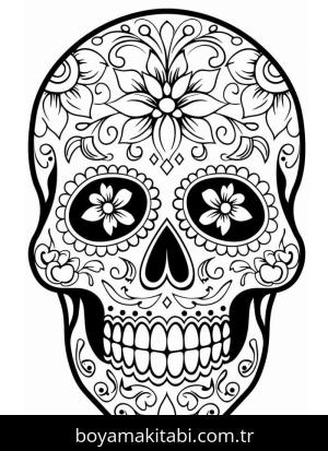 Şeker Kafatası boyama sayfası – boyama çalışması, yaratıcılığı geliştirir