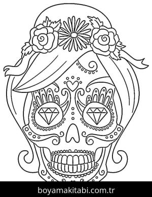 Şeker Kafatası boyama sayfası – ücretsiz yazdır, boyama etkinliği