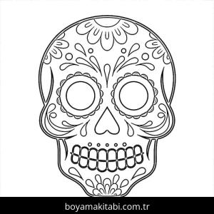 Şeker Kafatası boyama sayfası – okul öncesi, evde etkinlik