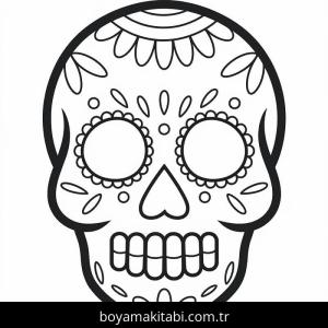 Şeker Kafatası boyama sayfası – evde etkinlik, ücretsiz yazdır