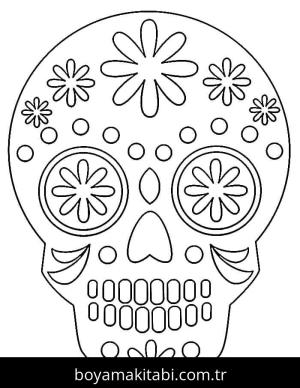 Şeker Kafatası boyama sayfası – çocuk aktivitesi, PDF indir