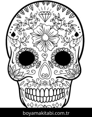 Şeker Kafatası boyama sayfası – PDF indir, sevimli karakter