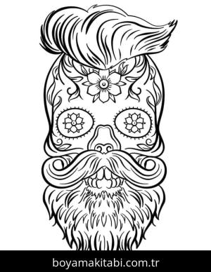 Şeker Kafatası boyama sayfası – PDF indir, sevimli karakter