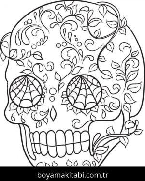 Şeker Kafatası boyama sayfası – evde etkinlik, ücretsiz yazdır