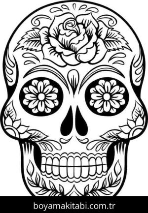 Şeker Kafatası Boyama Sayfaları