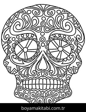 Şeker Kafatası boyama sayfası – boyama etkinliği, çocuk aktivitesi