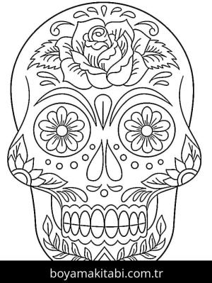 Şeker Kafatası boyama sayfası – eğitici aktivite, yaratıcılık