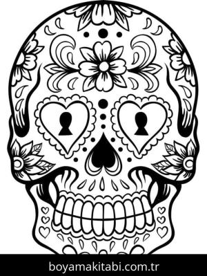 Şeker Kafatası boyama sayfası – sanatsal çalışma, çocuklar için