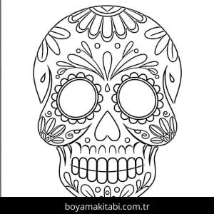 Şeker Kafatası boyama sayfası – yaratıcılık, eğlenceli etkinlik