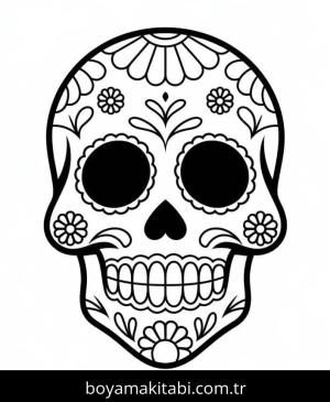 Şeker Kafatası boyama sayfası – keyifli zaman, renkli çizimler