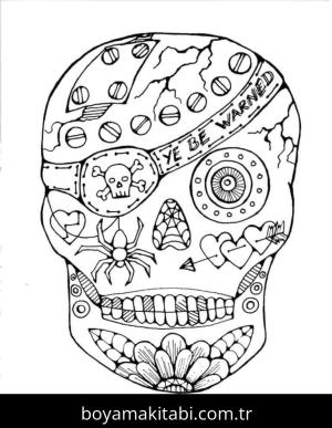 Şeker Kafatası boyama sayfası – okul öncesi, evde etkinlik