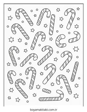 Şeker boyama sayfası – basit çizim, kolay boyama