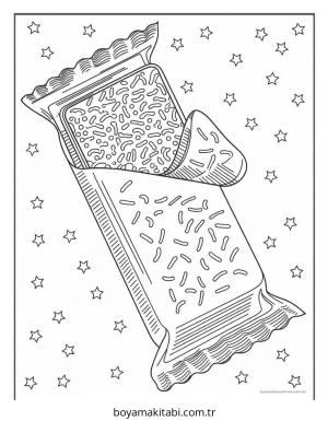 Şeker boyama sayfası – el becerilerini geliştirir, boyama çalışması