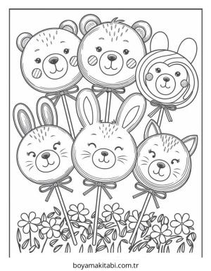 Şeker boyama sayfası – okul öncesi, evde etkinlik