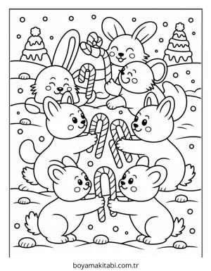 Şeker boyama sayfası – sevimli karakter, sanatsal çalışma